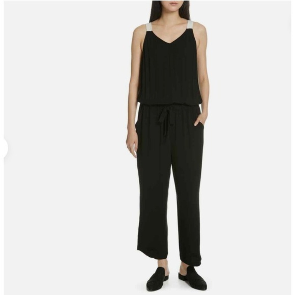 EILEEN FISHER Womens 100% Silk Sleeveless‎ Jumpsuit Coveralls S/P Luxury Minimal